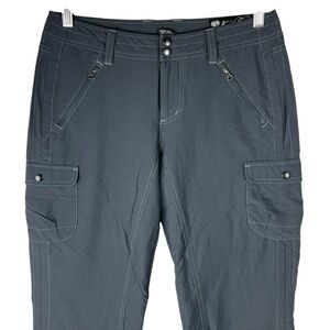 Kuhl Womens Sz 6 Regular Cargo Pants Gray Lightweight Hiking Outdoor Logo Nylon